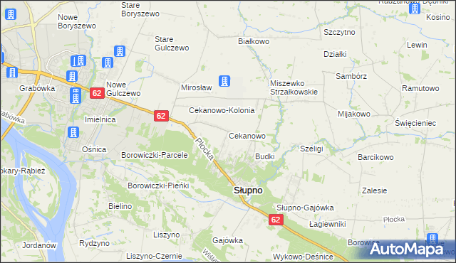 mapa Cekanowo gmina Słupno, Cekanowo gmina Słupno na mapie Targeo