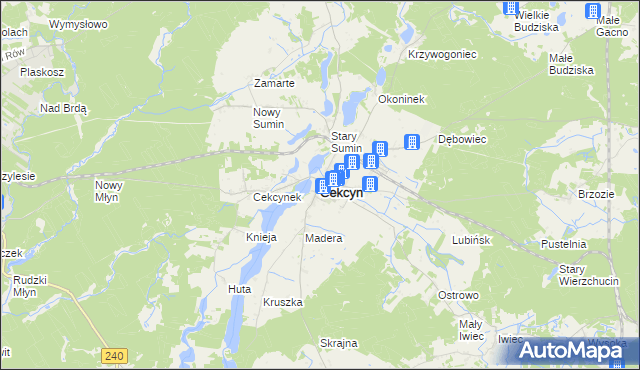 mapa Cekcyn, Cekcyn na mapie Targeo