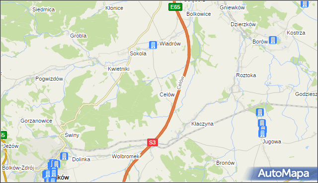 mapa Celów, Celów na mapie Targeo