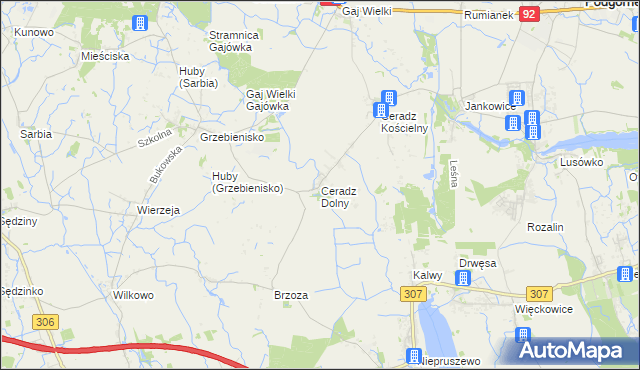 mapa Ceradz Dolny, Ceradz Dolny na mapie Targeo