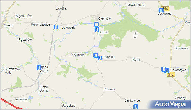 mapa Cesarzowice gmina Środa Śląska, Cesarzowice gmina Środa Śląska na mapie Targeo