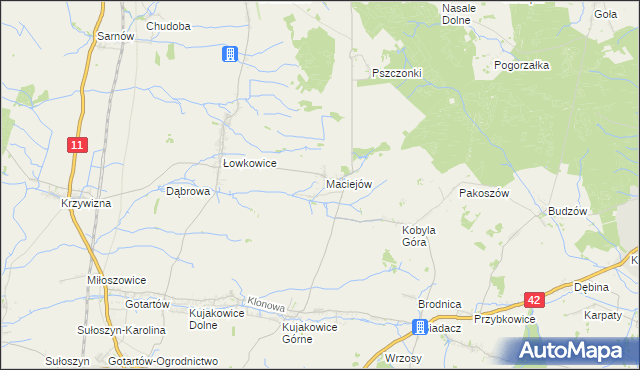 mapa Chałupska gmina Kluczbork, Chałupska gmina Kluczbork na mapie Targeo
