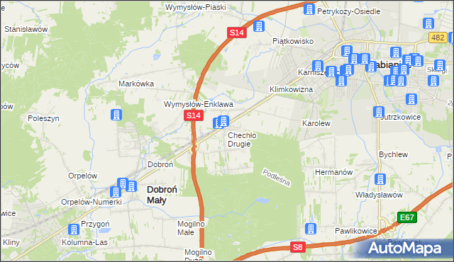 mapa Chechło Drugie, Chechło Drugie na mapie Targeo