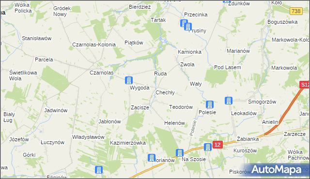 mapa Chechły, Chechły na mapie Targeo