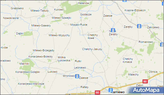 mapa Chełchy-Jakusy, Chełchy-Jakusy na mapie Targeo