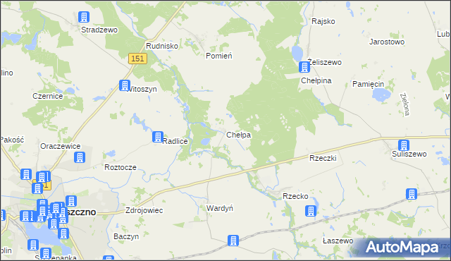 mapa Chełpa, Chełpa na mapie Targeo