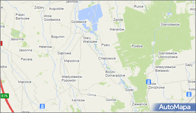 mapa Chlebowice, Chlebowice na mapie Targeo