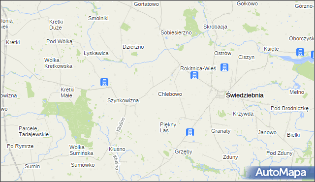 mapa Chlebowo gmina Świedziebnia, Chlebowo gmina Świedziebnia na mapie Targeo