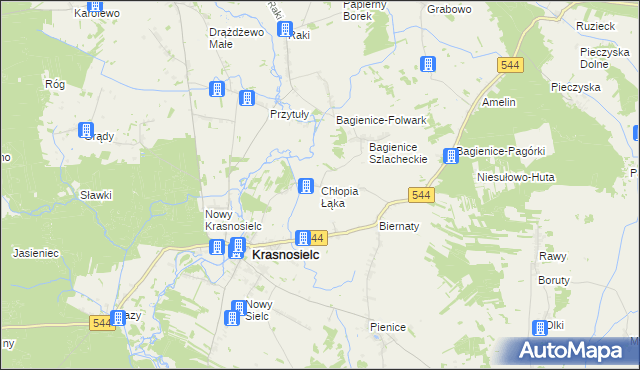 mapa Chłopia Łąka, Chłopia Łąka na mapie Targeo