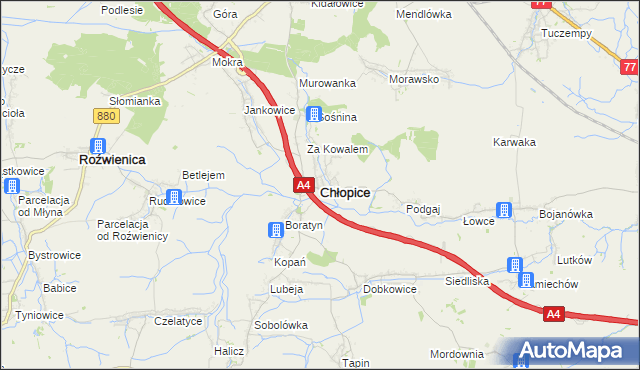 mapa Chłopice, Chłopice na mapie Targeo