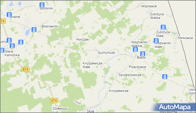 mapa Chmielowszczyzna, Chmielowszczyzna na mapie Targeo