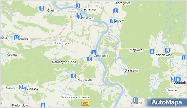 mapa Chobienia, Chobienia na mapie Targeo