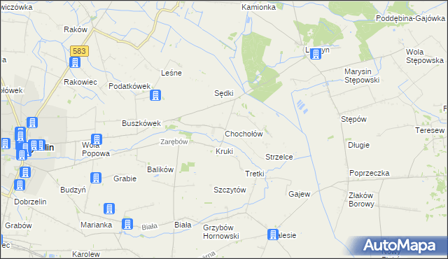 mapa Chochołów gmina Żychlin, Chochołów gmina Żychlin na mapie Targeo