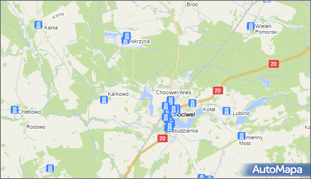 mapa Chociwel-Wieś, Chociwel-Wieś na mapie Targeo