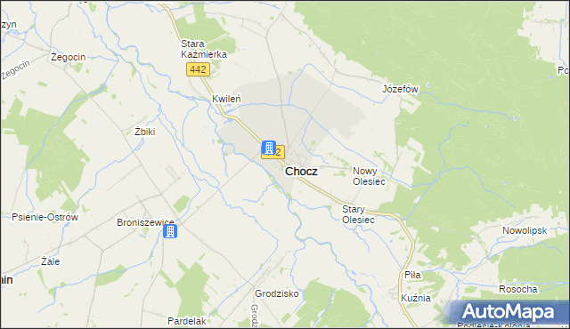 mapa Chocz, Chocz na mapie Targeo