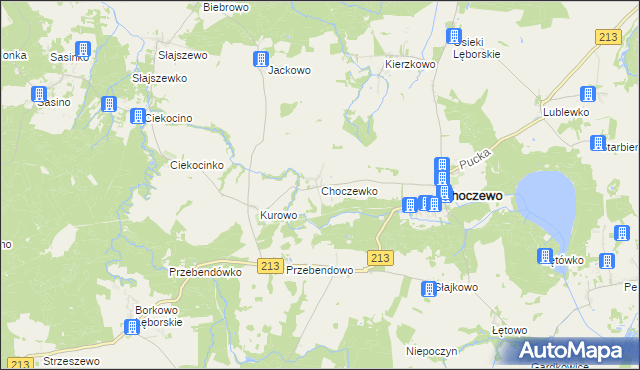 mapa Choczewko, Choczewko na mapie Targeo