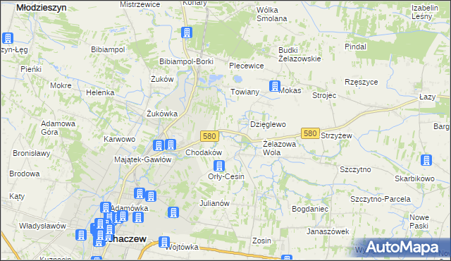 mapa Chodakówek, Chodakówek na mapie Targeo