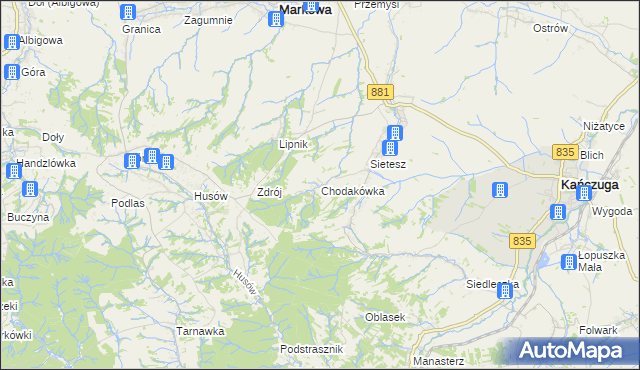 mapa Chodakówka, Chodakówka na mapie Targeo