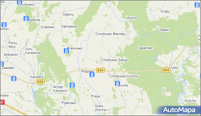 mapa Chodkowo-Załogi, Chodkowo-Załogi na mapie Targeo