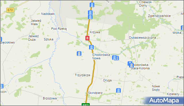 mapa Chodorówka Nowa, Chodorówka Nowa na mapie Targeo