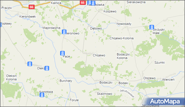 mapa Chojewo, Chojewo na mapie Targeo