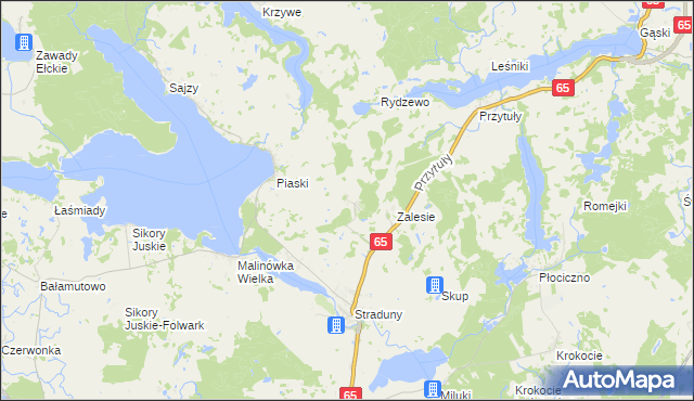 mapa Chojniak gmina Ełk, Chojniak gmina Ełk na mapie Targeo