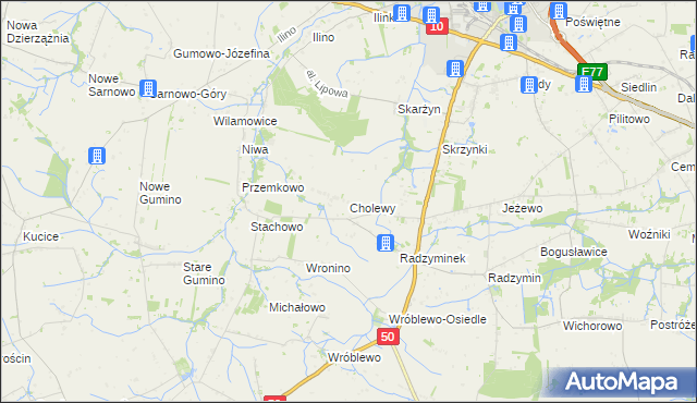 mapa Cholewy gmina Płońsk, Cholewy gmina Płońsk na mapie Targeo