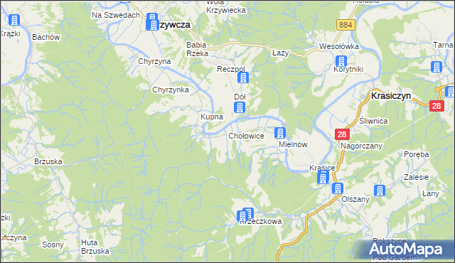 mapa Chołowice, Chołowice na mapie Targeo