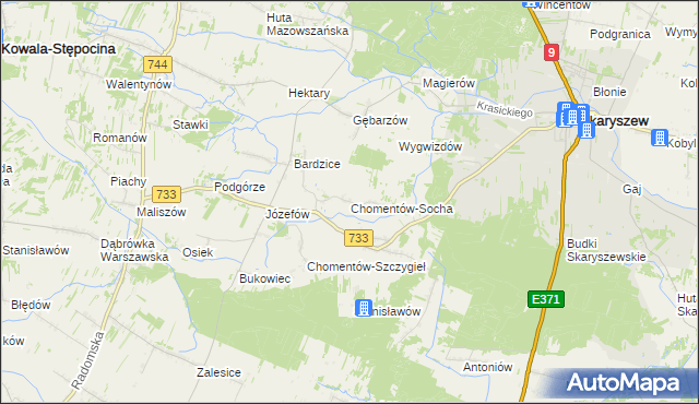 mapa Chomentów-Socha, Chomentów-Socha na mapie Targeo