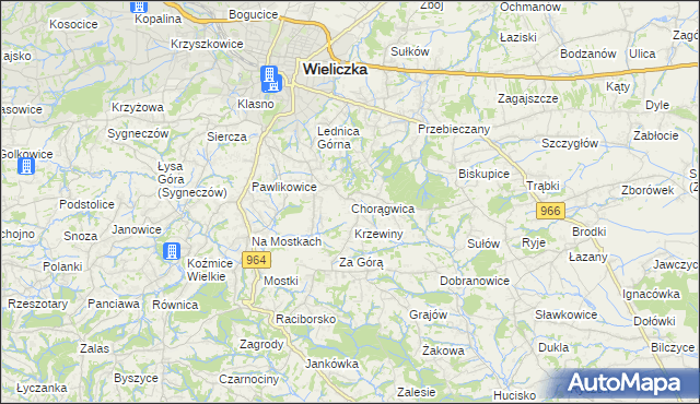 mapa Chorągwica, Chorągwica na mapie Targeo