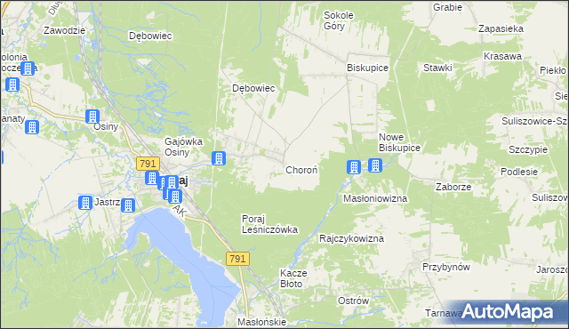 mapa Choroń, Choroń na mapie Targeo