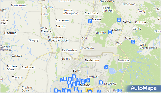 mapa Chorzelów, Chorzelów na mapie Targeo