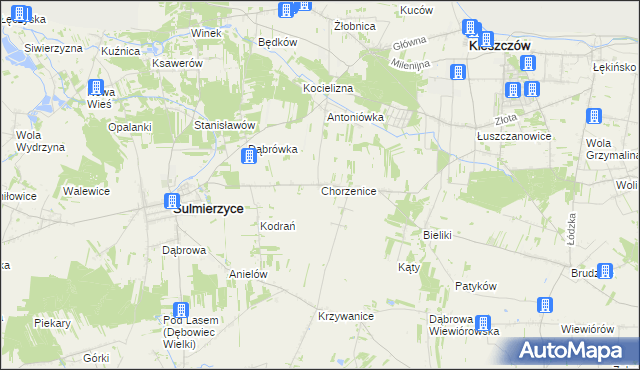 mapa Chorzenice gmina Sulmierzyce, Chorzenice gmina Sulmierzyce na mapie Targeo