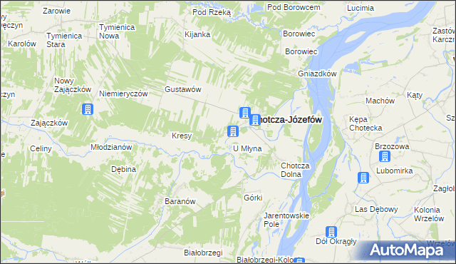 mapa Chotcza Górna, Chotcza Górna na mapie Targeo