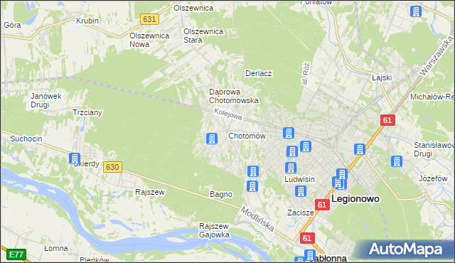 mapa Chotomów, Chotomów na mapie Targeo