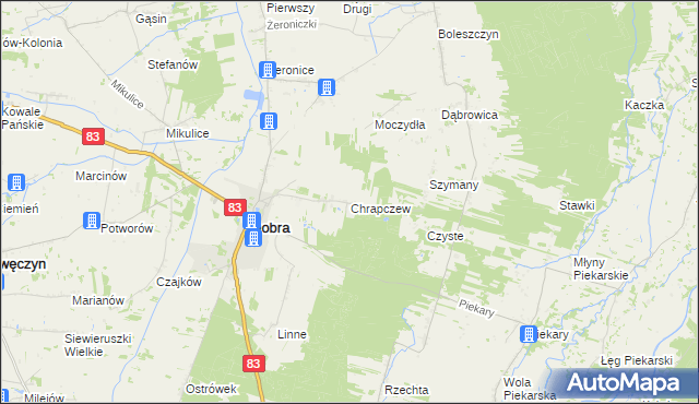 mapa Chrapczew, Chrapczew na mapie Targeo