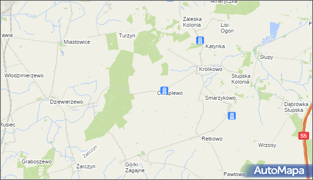 mapa Chraplewo gmina Szubin, Chraplewo gmina Szubin na mapie Targeo