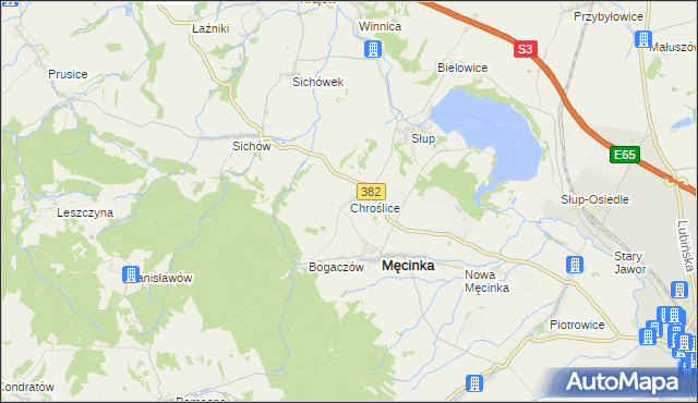 mapa Chroślice, Chroślice na mapie Targeo