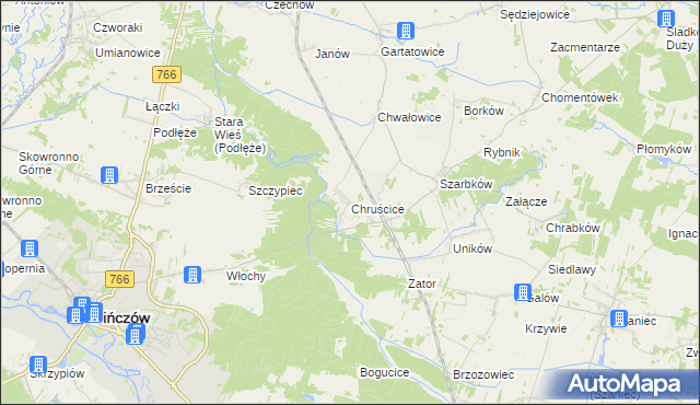 mapa Chruścice, Chruścice na mapie Targeo