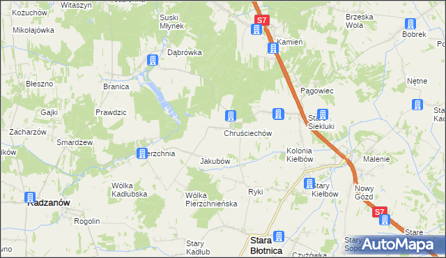 mapa Chruściechów gmina Stara Błotnica, Chruściechów gmina Stara Błotnica na mapie Targeo