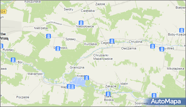 mapa Chruślanki Mazanowskie, Chruślanki Mazanowskie na mapie Targeo