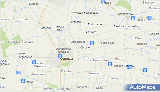 mapa Chruśle, Chruśle na mapie Targeo