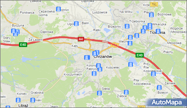 mapa Chrzanów, Chrzanów na mapie Targeo