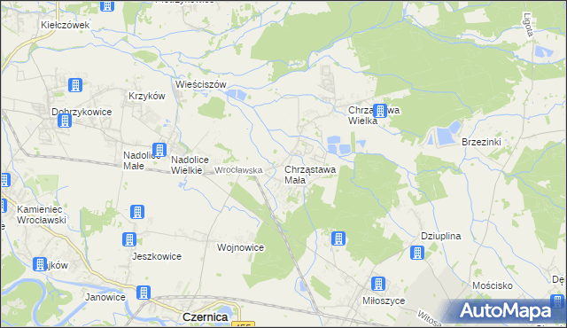 mapa Chrząstawa Mała, Chrząstawa Mała na mapie Targeo