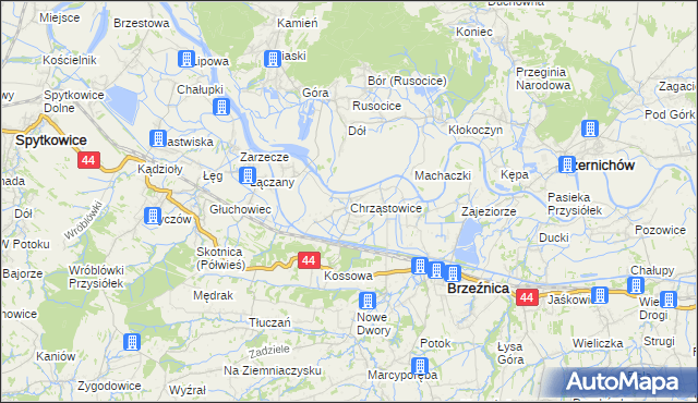 mapa Chrząstowice gmina Brzeźnica, Chrząstowice gmina Brzeźnica na mapie Targeo