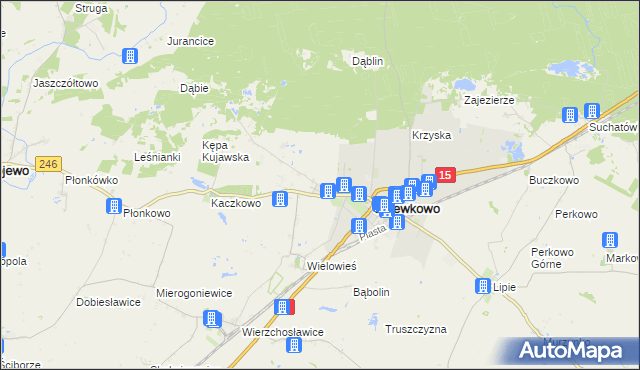 mapa Chrząstowo gmina Gniewkowo, Chrząstowo gmina Gniewkowo na mapie Targeo