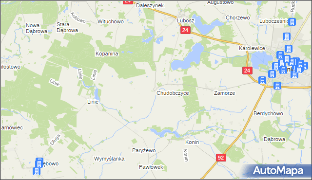 mapa Chudobczyce, Chudobczyce na mapie Targeo