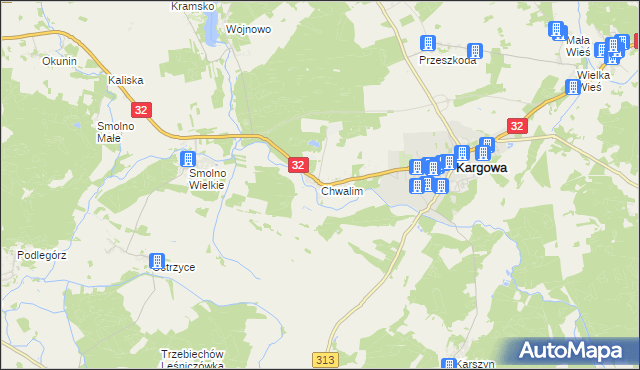 mapa Chwalim, Chwalim na mapie Targeo