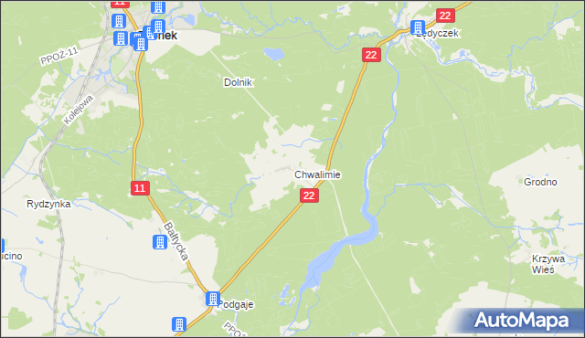 mapa Chwalimie, Chwalimie na mapie Targeo