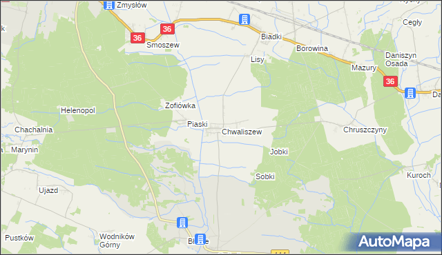 mapa Chwaliszew, Chwaliszew na mapie Targeo